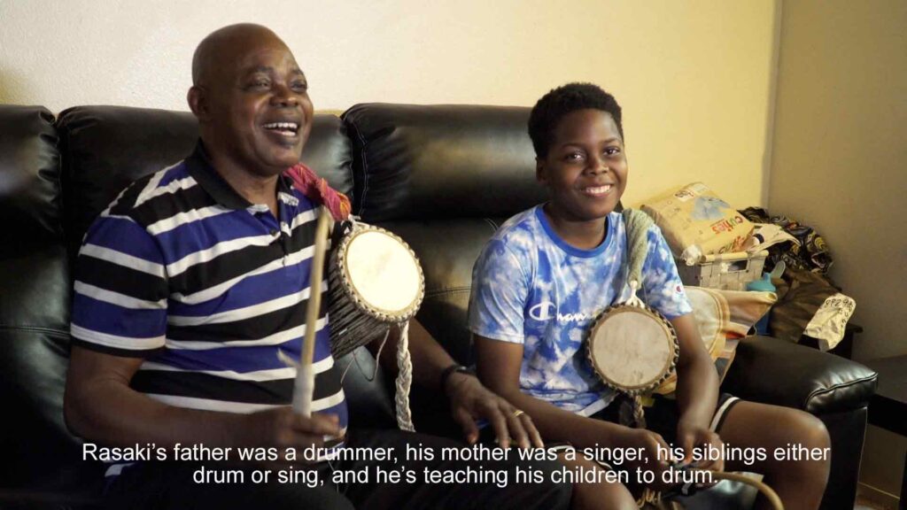 drummer Rasaki with his youngest son